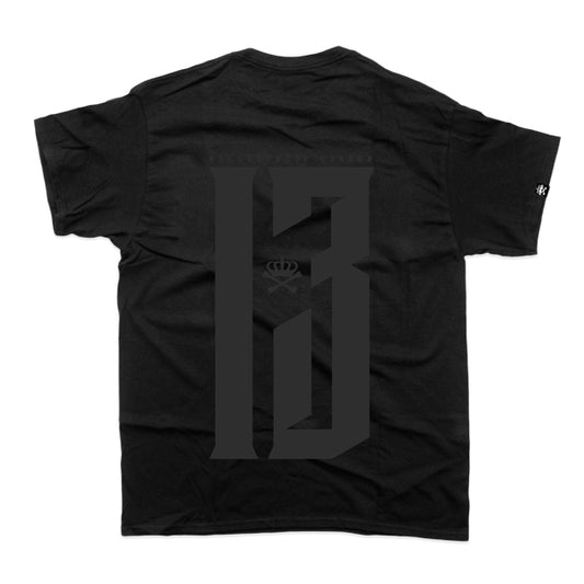 NUMBER 13 BLACKOUT TSHIRT - BLACK