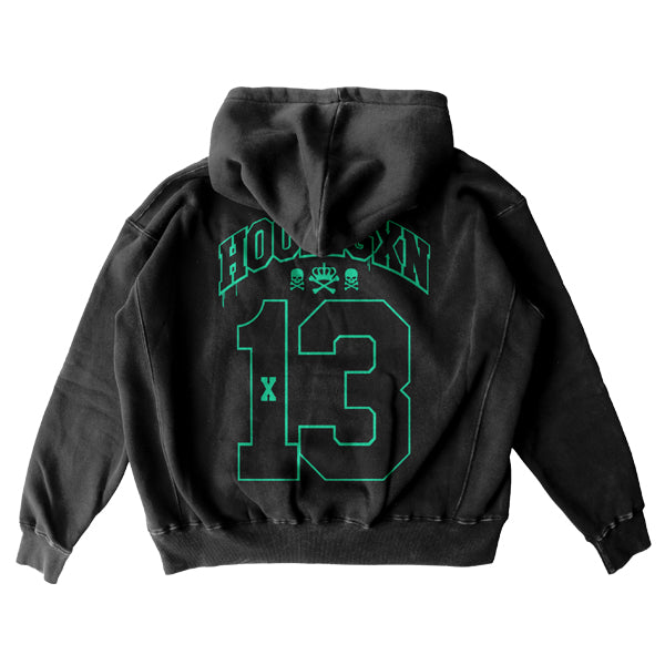 HOOLIGAN BLACK ON BLACK HOODIE - BLACK - TIFFANY