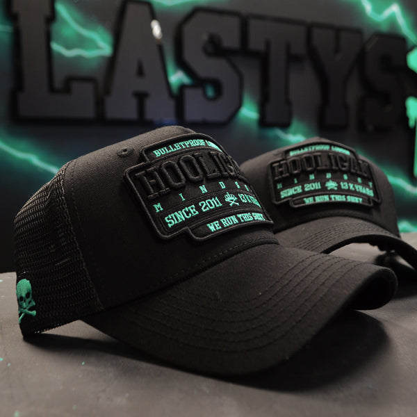 HOOLIGAN TRUCKER CAP - BLACK ON BLACK TIFFANY