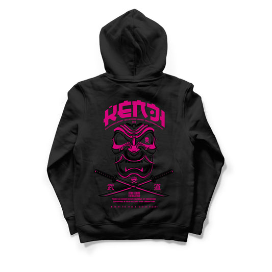 KENJI HOODIE - BLACK ON BLACK ON PINK