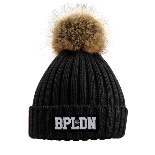 UNISEX POM POM BEANIE - BLACK