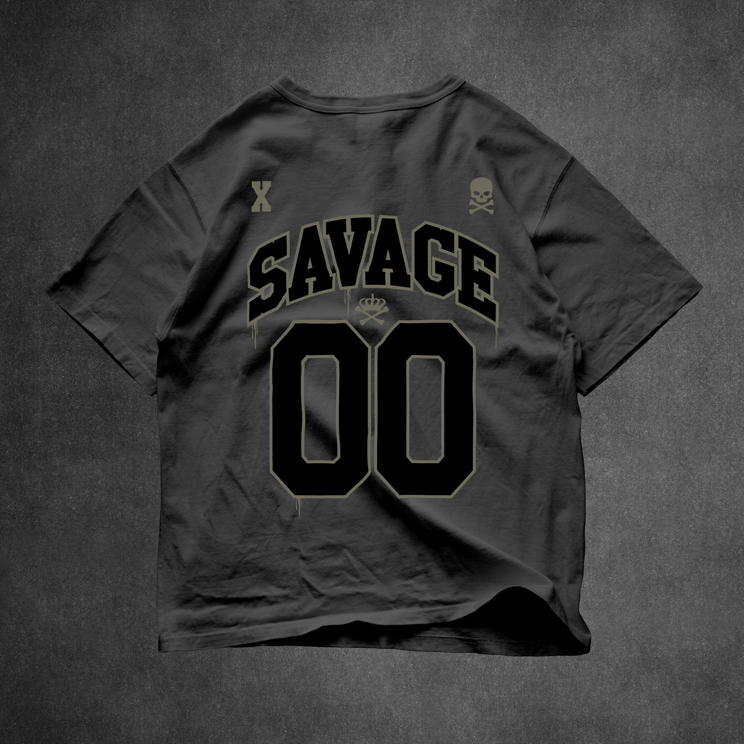 SAVAGE TSHIRT- BLACK ON BLACK.