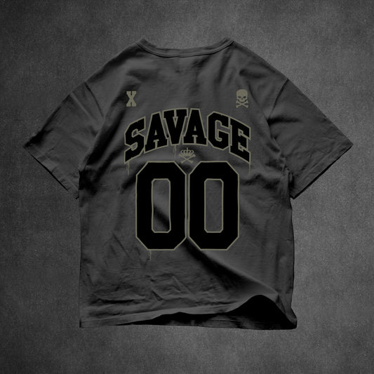 SAVAGE TSHIRT- BLACK ON BLACK.