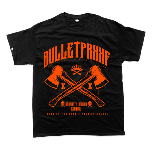 MURDER SQUAD BLACKOUT TSHIRT - BLACK ORANGE.